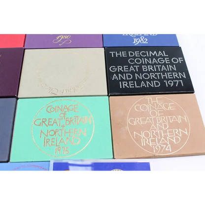 Individual coin close-up from a mixed-year Royal Mint set