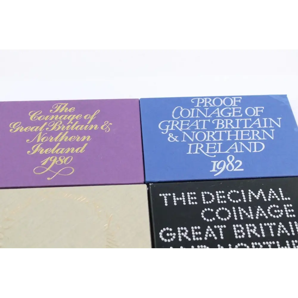 Top view of Royal Mint Coin Sets, Great Britain & Northern Ireland