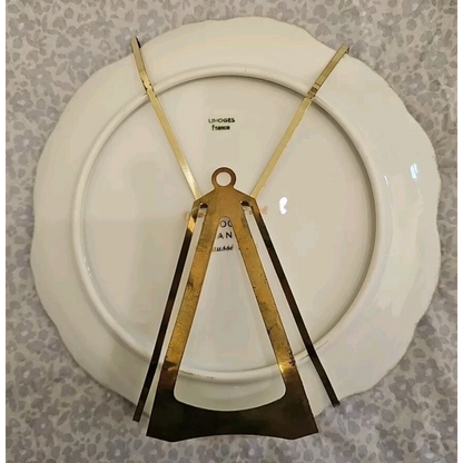 White plate with gold decorative elements 