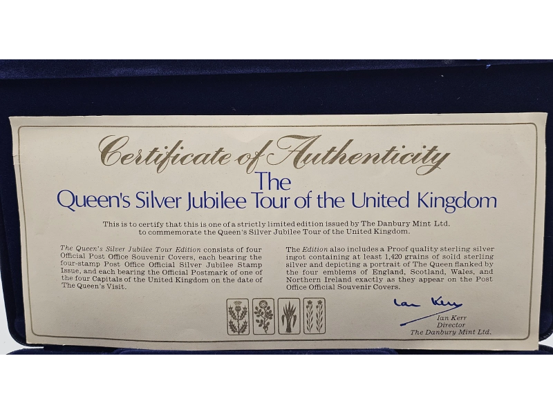 1420g hallmarked sterling silver ingot celebrating Queen Elizabeth II Silver Jubilee