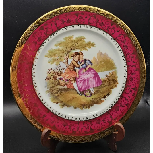 Decorative plate with a romantic scene 
