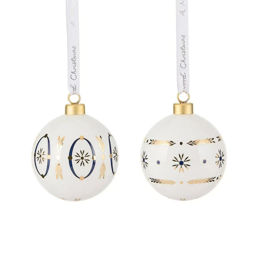 Wedgwood Renaissance Gold Ornaments Set of 2 Christmas tree decoration