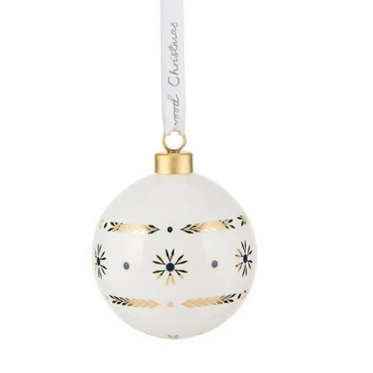 Wedgwood gold Christmas tree ornaments two-piece set