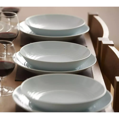Set of light blue ceramic plates