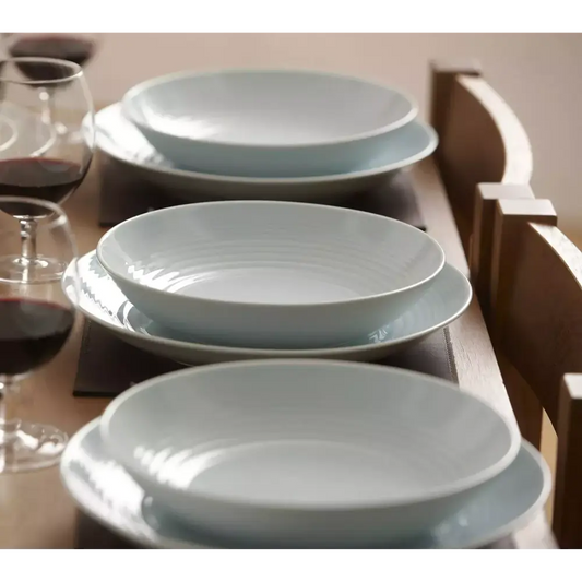 Set of light blue ceramic plates