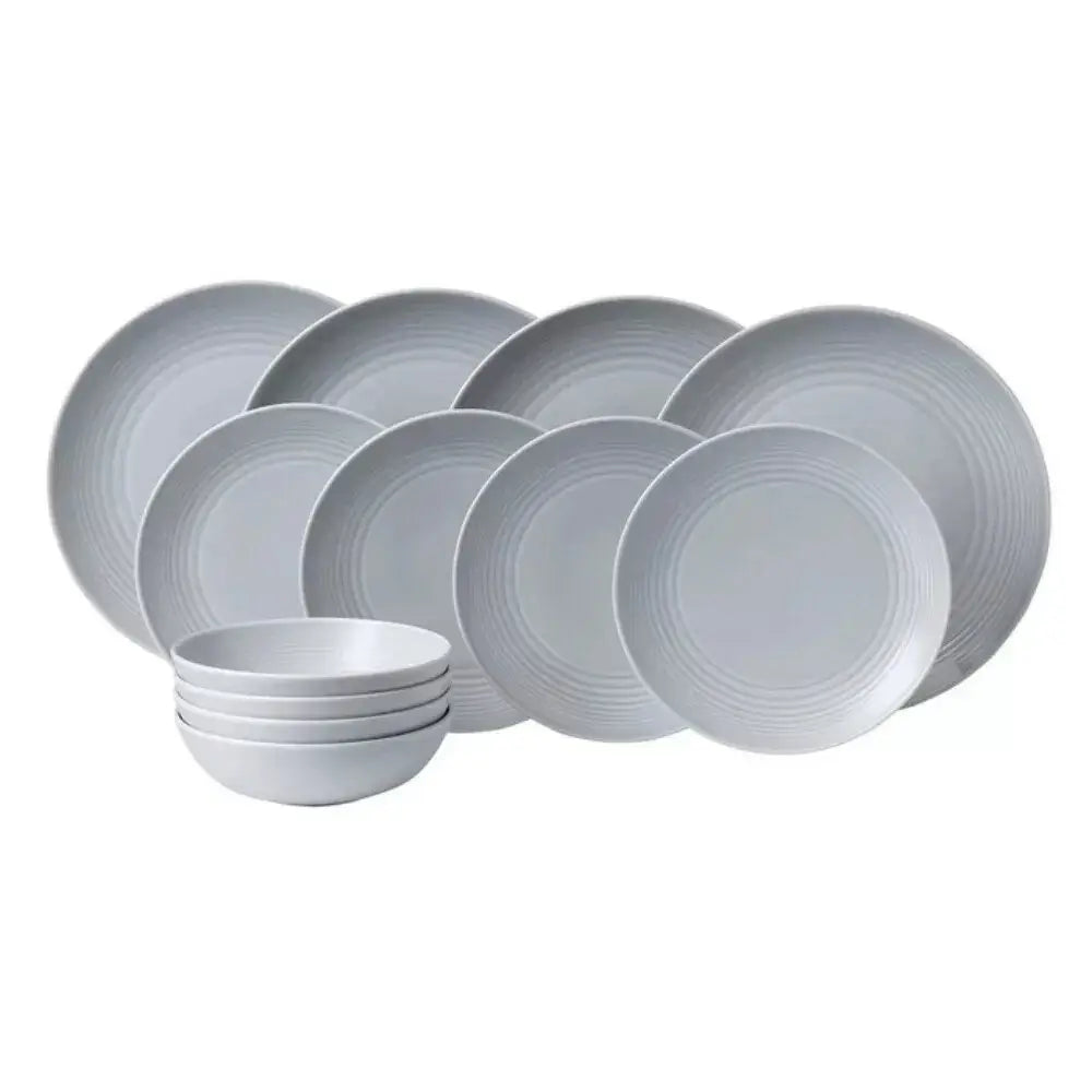 Royal Doulton Gordon Ramsay Maze 12 Piece Dinner Set, Light Grey