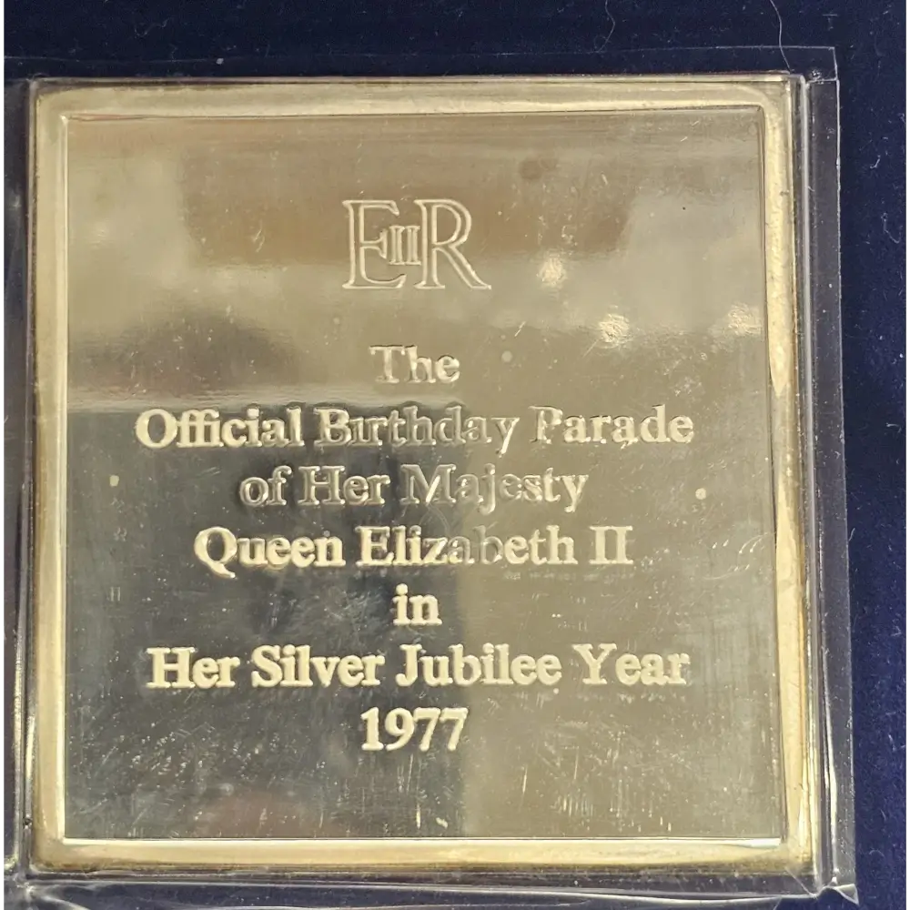 1977 Queen’s Official Birthday Silver Ingot – Collectible with Certificate of Authenticity
