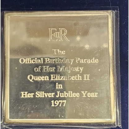 1977 Queen’s Official Birthday Silver Ingot – Collectible with Certificate of Authenticity