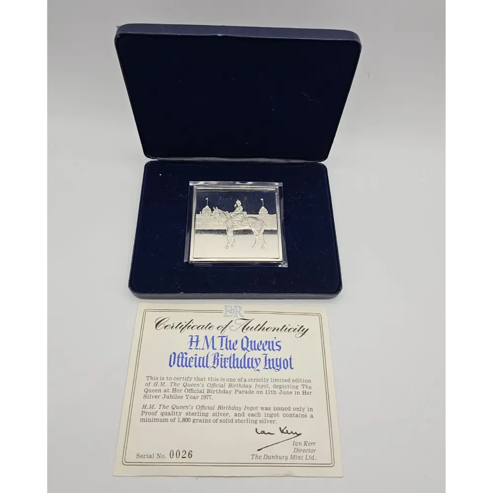 H.M. Queen’s 1977 Sterling Silver Ingot – Collector’s Item with COA