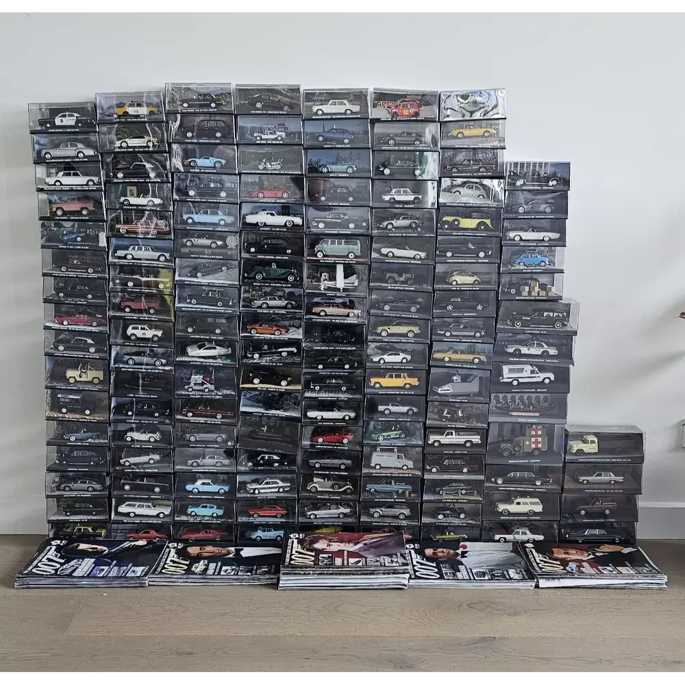 Stack of model car boxes