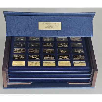 Jane's Medallic Register of the World's Great Aircraft – 24kt Gold on Bronze 66 Ingot Set from our Vintage British Coins & Commemorative Sets Australia