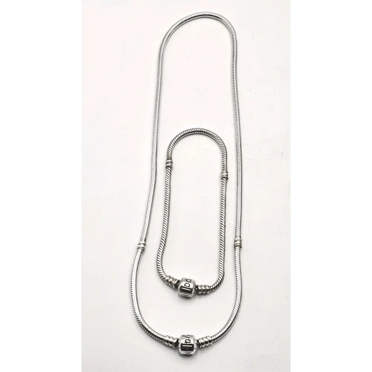 Silver snake chain necklace