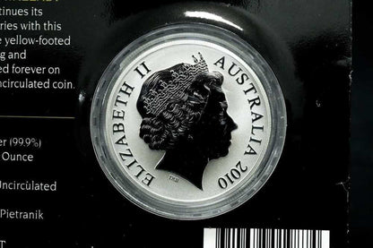 Royal Australian Mint 2010 Kangaroo Series 1 oz silver coin with Queen Elizabeth II portrait
