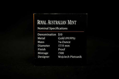 2011 Kangaroo Series gold proof coin Royal Australian Mint certificate of authenticity 1/10 oz