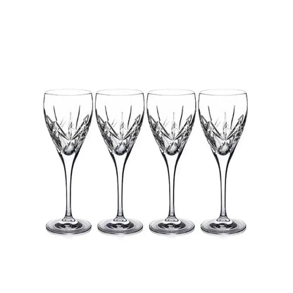 Set of four crystal wine glasses
