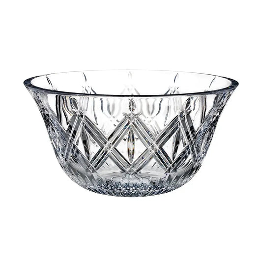 Clear crystal bowl with geometric design 