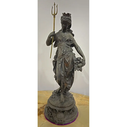 Amphitrite Spelter Statue by Veronese holding trident