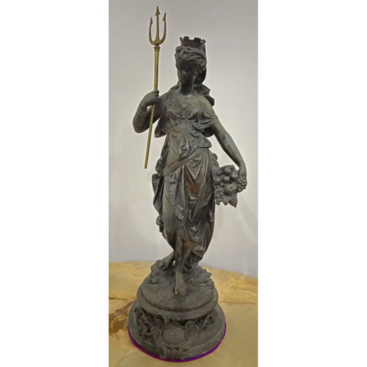 Amphitrite Spelter Statue by Veronese holding trident