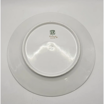 White ceramic plate with a visible brand 