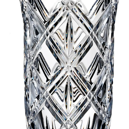 Close-up of the delicate criss-cross crystal cuts on the Waterford Marquis Lacey Vase.