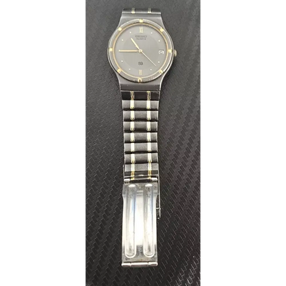 Silver watch with a clear face