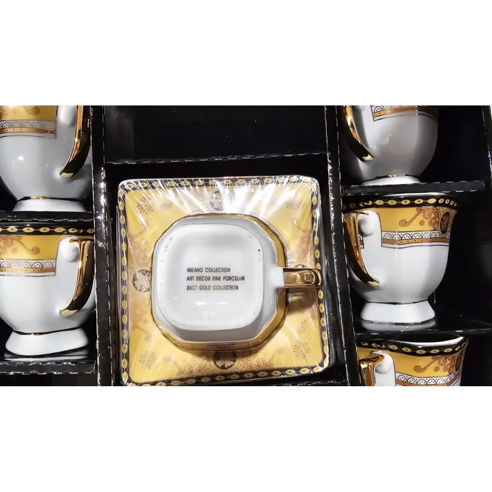 Milano Collection Fine Porcelain Authentic Brand Stamp on Espresso Set Base