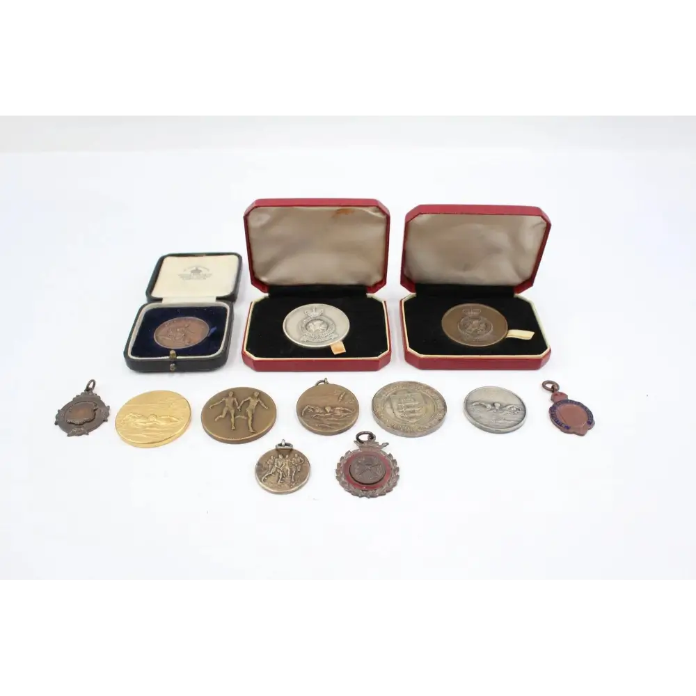 Full assortment of 12 Military Sports Medals & Medallions for collectors