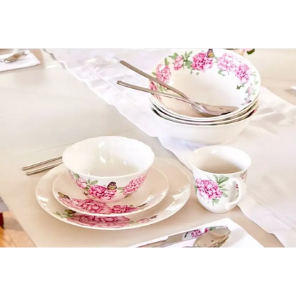 Ceramic tableware set with floral design