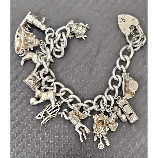 Silver charm bracelet