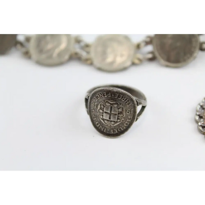 Silver ring with a coin design