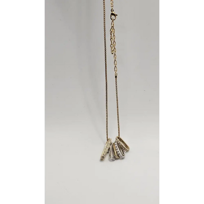 Swarovski Gold Tone Multi-Ring Pendant Necklace with Rhinestones