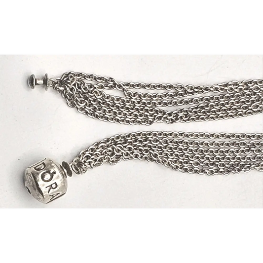 Silver chain necklace with a 'Dora' pendant 