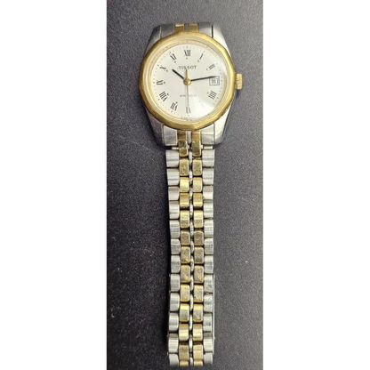 Two-tone watch with silver and gold band 