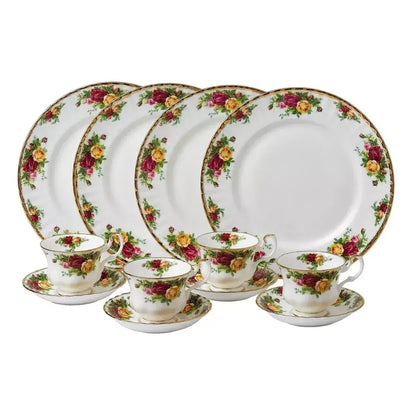 Elegant Royal Albert dinner plate from Old Country Roses set