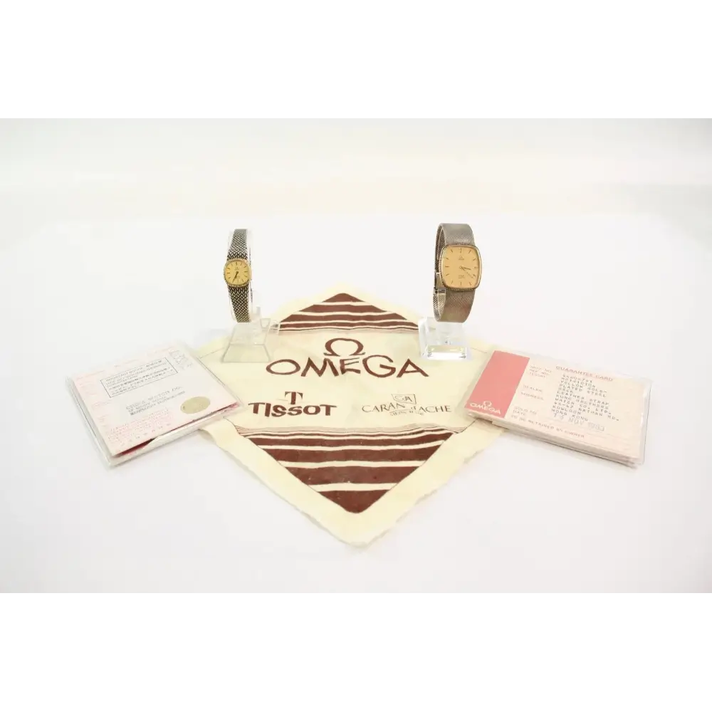 Omega De Ville Quartz His & Hers Watches Pair with 925 Silver, Untested