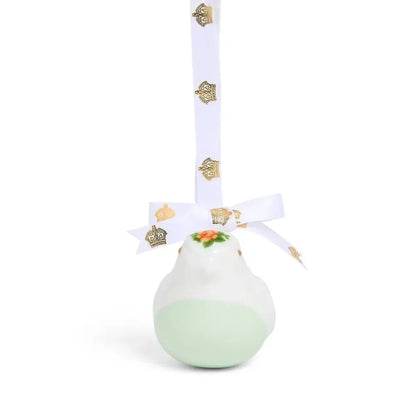 Decorative  ornament with a white ribbon and decorative elements