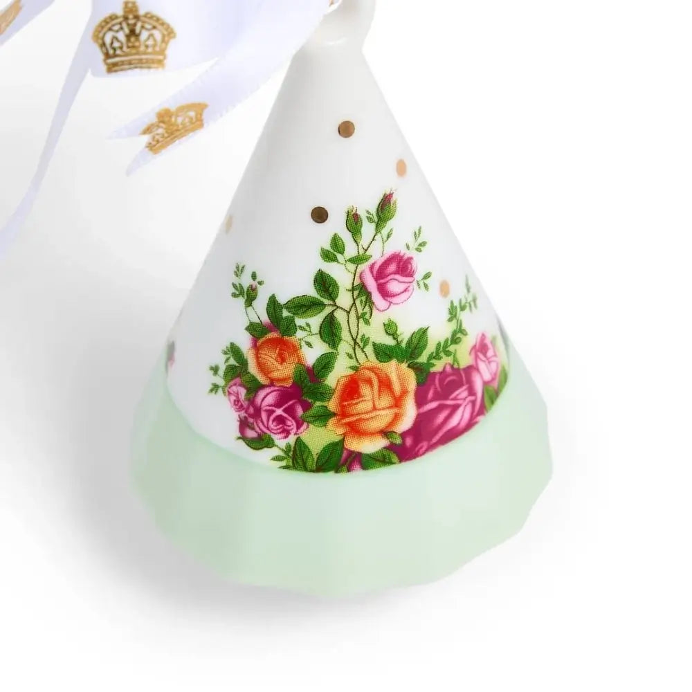 Decorative teardrop-shaped object with floral design