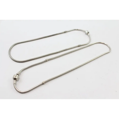 Silver necklace on a white background