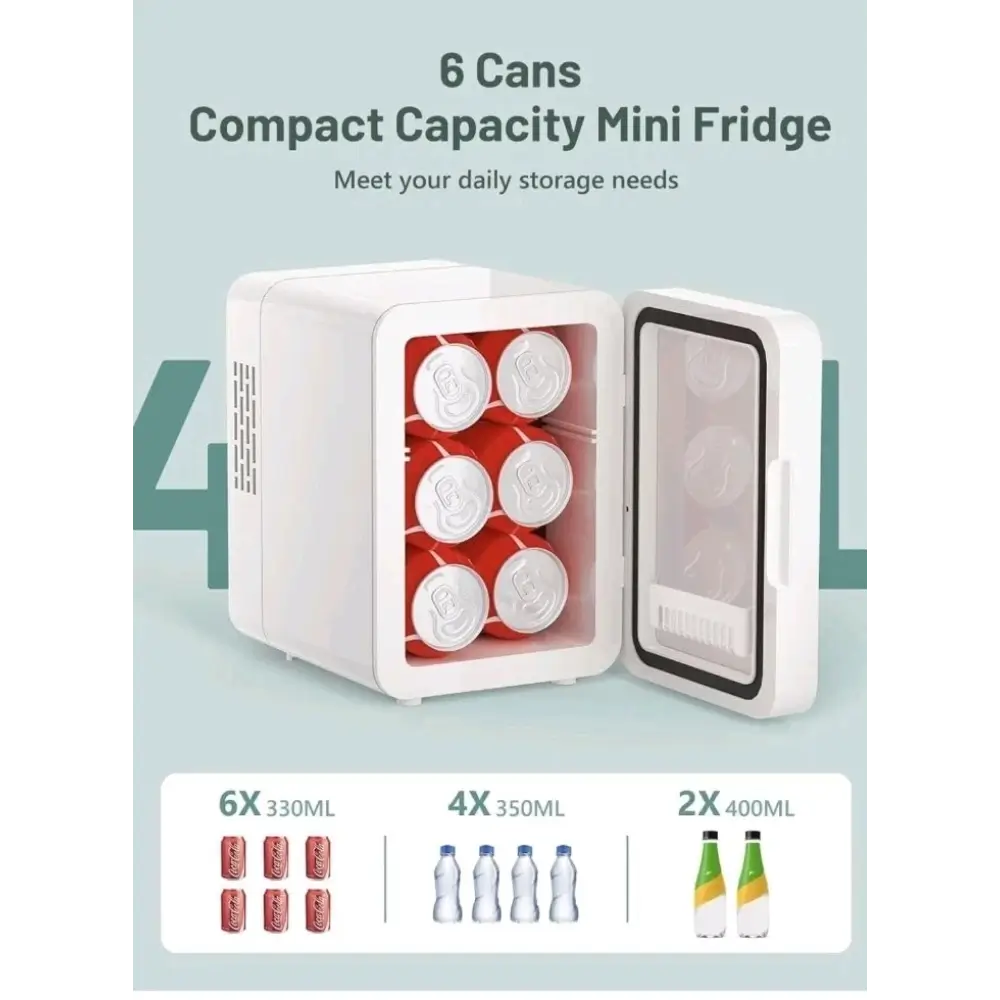 Portable Mirror Mini Fridge 4L | Skincare & Beauty Cooler (AC/DC)