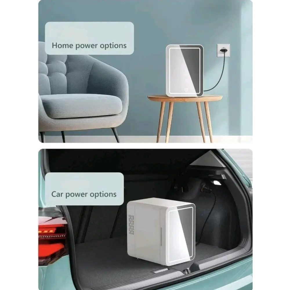 Portable Mirror Mini Fridge 4L | Skincare & Beauty Cooler (AC/DC)