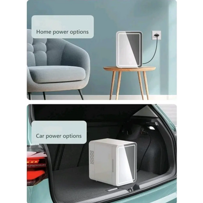 Portable Mirror Mini Fridge 4L | Skincare & Beauty Cooler (AC/DC)