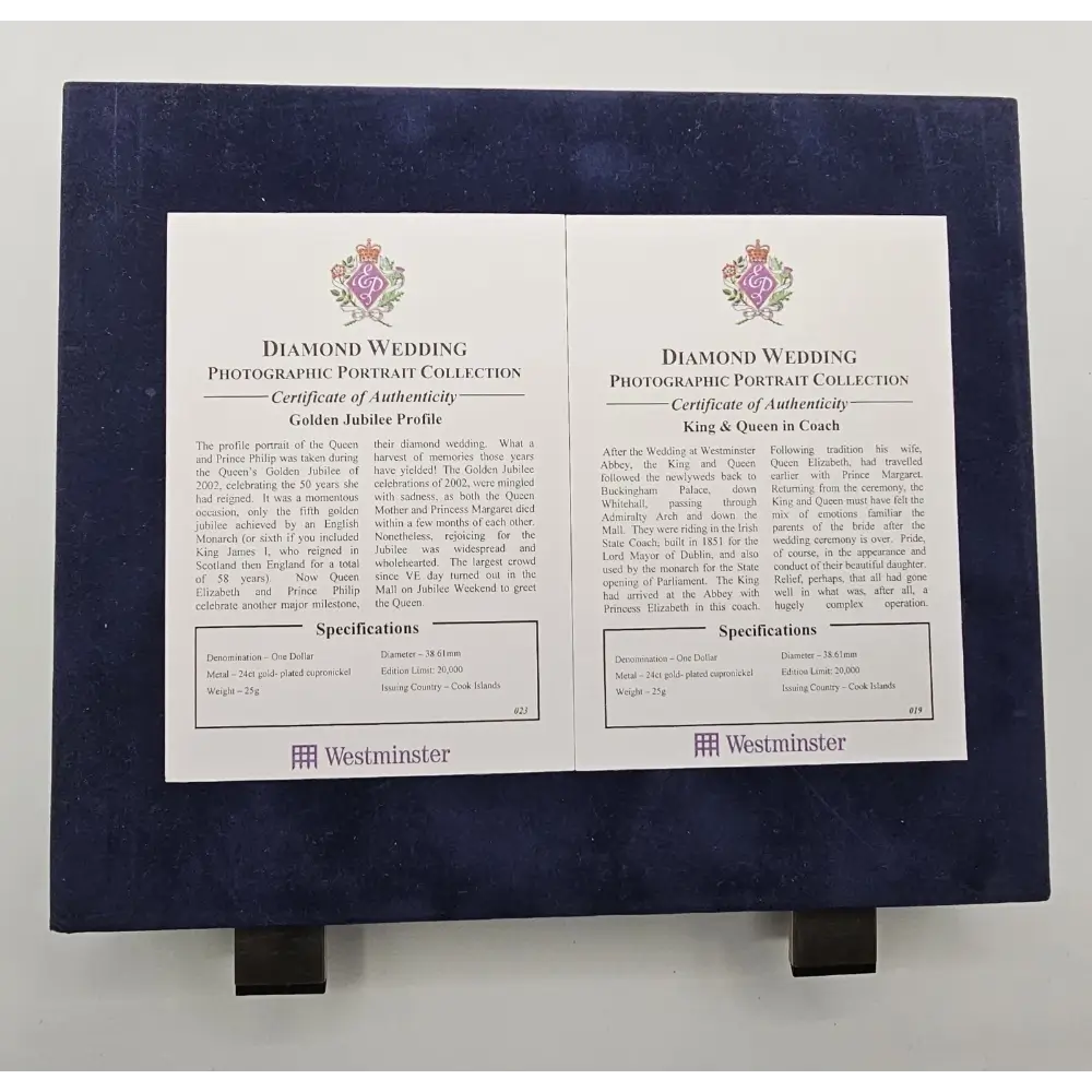 Diamond Wedding Photographic Portrait Collection with Westminster branding 