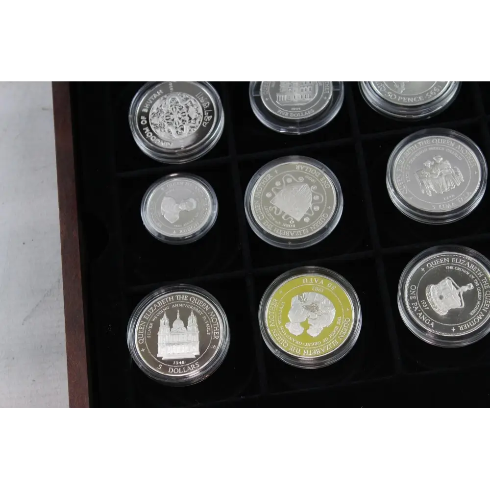 Close-up of Queen Mother Silver Crown Coin Detail