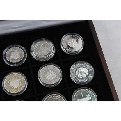 Partial Queen Mother Silver Crown Coin Set Display
