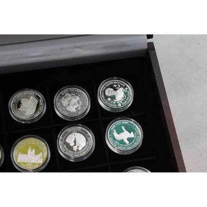 Detailed View of Queen Mother Silver Crown Coins, 705.75g
