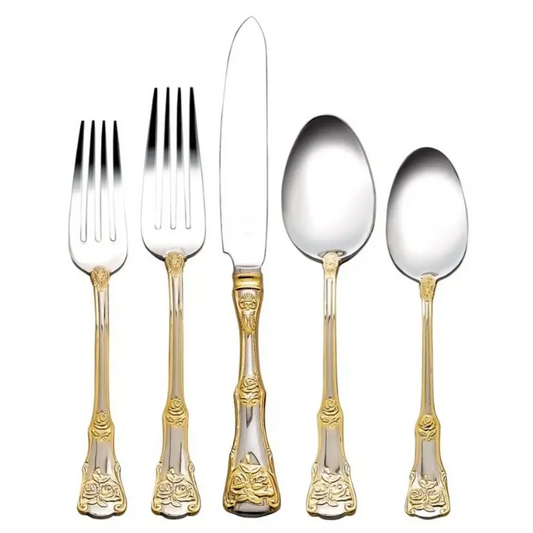 Royal Albert Old Country Roses 20-piece cutlery set with storage chest