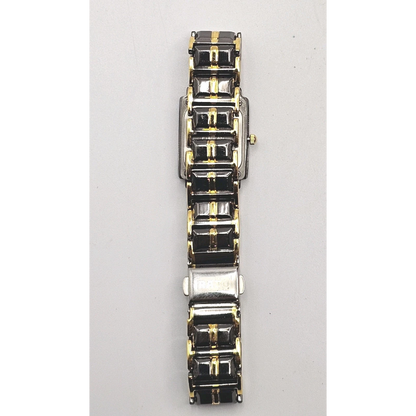 Black and gold watch