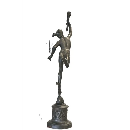 Art Deco Bronze Mercury Sculpture Side View