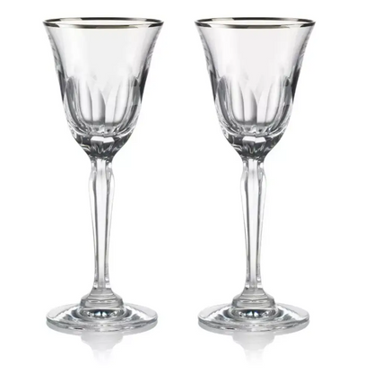 Rogaska Aulide Platinum white wine glasses