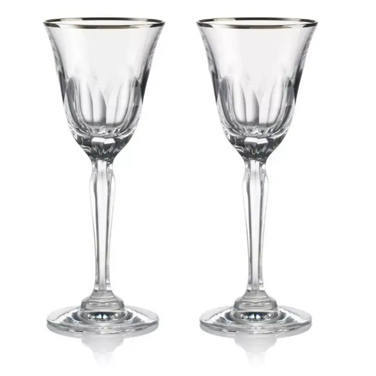 Rogaska Aulide Platinum white wine glasses